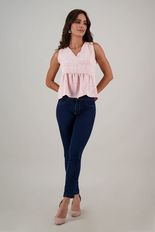 Blusa de dama elegante silueta semi ajustada