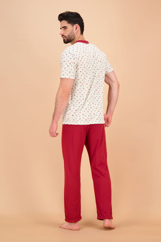 Pijama de hombre manga corta