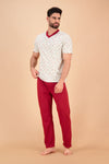 Pijama de hombre manga corta