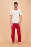 Pijama de hombre manga corta