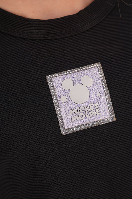 Blusa de niña mickey cuello redondo